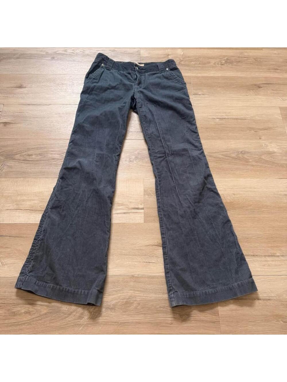 Zara TRF Co Corduroy Low-Rise Flare Pants Long Women's 8